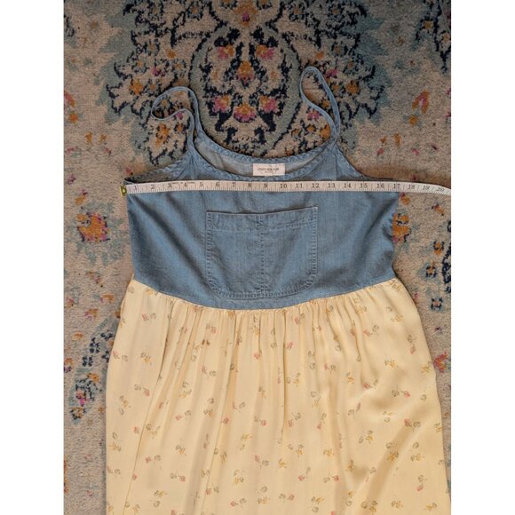 Vintage Jones New York Denim and Chiffon Floral Maxi Dress - 4 - Picture 7 of 9